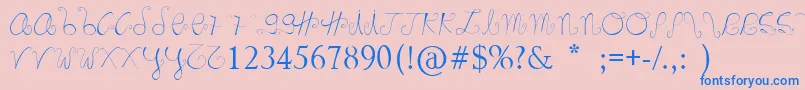 フォントMarnoc – ピンクの背景に青い文字