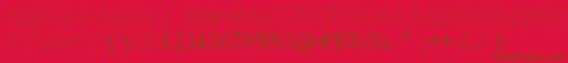 Marnoc-Schriftart – Braune Schriften auf rotem Hintergrund