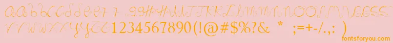 Marnoc-Schriftart – Orangefarbene Schriften auf rosa Hintergrund