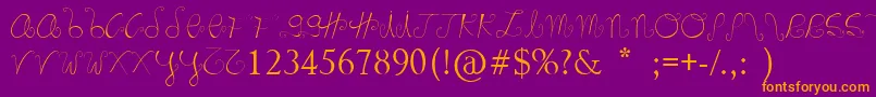 Weitere Informationen zur Marnoc-Schriftart Marnoc-Schriftart – Orangefarbene Schriften auf violettem Hintergrund