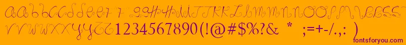 Weitere Informationen zur Marnoc-Schriftart Marnoc-Schriftart – Violette Schriften auf orangefarbenem Hintergrund