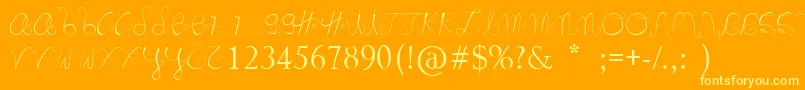 Marnoc-Schriftart – Gelbe Schriften auf orangefarbenem Hintergrund