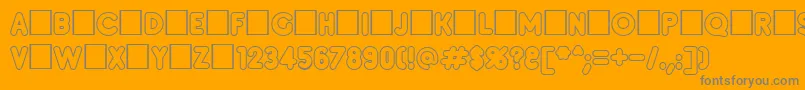 Insetc-Schriftart – Graue Schriften auf orangefarbenem Hintergrund