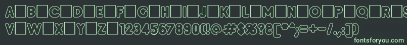 フォントInsetc – 黒い背景に緑の文字