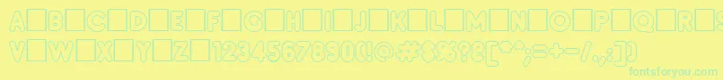 Insetc Font – Green Fonts on Yellow Background