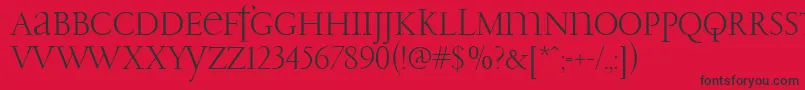 PfgaramondClassicUnicase Font – Black Fonts on Red Background