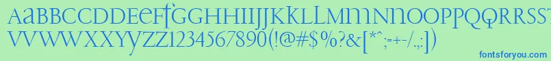 PfgaramondClassicUnicase Font – Blue Fonts on Green Background