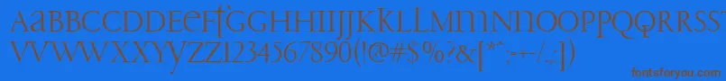 PfgaramondClassicUnicase Font – Brown Fonts on Blue Background