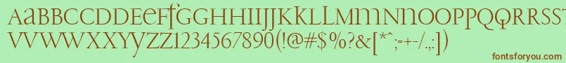 PfgaramondClassicUnicase Font – Brown Fonts on Green Background