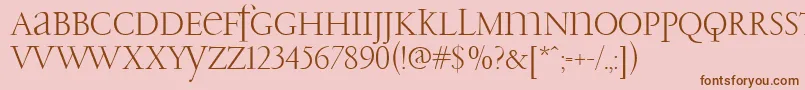 PfgaramondClassicUnicase Font – Brown Fonts on Pink Background