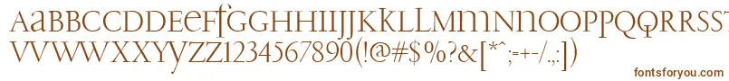 PfgaramondClassicUnicase-Schriftart – Braune Schriften auf weißem Hintergrund