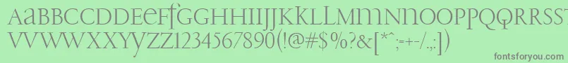 Weitere Informationen zur PfgaramondClassicUnicase-Schriftart PfgaramondClassicUnicase-Schriftart – Graue Schriften auf grünem Hintergrund