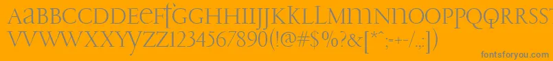 PfgaramondClassicUnicase Font – Gray Fonts on Orange Background