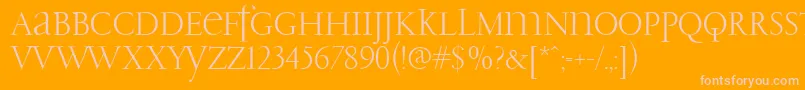 PfgaramondClassicUnicase-Schriftart – Rosa Schriften auf orangefarbenem Hintergrund
