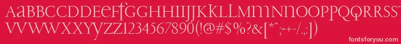PfgaramondClassicUnicase Font – Pink Fonts on Red Background