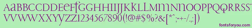 PfgaramondClassicUnicase Font – Purple Fonts on Green Background