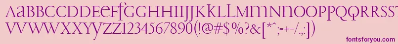 PfgaramondClassicUnicase Font – Purple Fonts on Pink Background