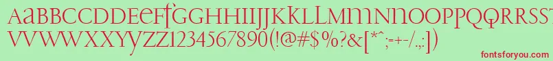 PfgaramondClassicUnicase Font – Red Fonts on Green Background