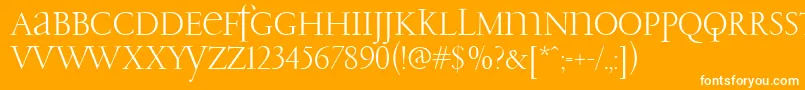 PfgaramondClassicUnicase Font – White Fonts on Orange Background