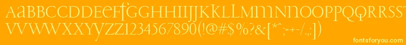 PfgaramondClassicUnicase Font – Yellow Fonts on Orange Background