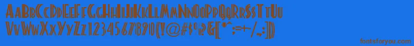 PlatonickNormal-Schriftart – Braune Schriften auf blauem Hintergrund