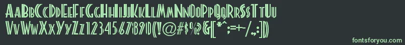 PlatonickNormal-fontti – vihreät fontit mustalla taustalla