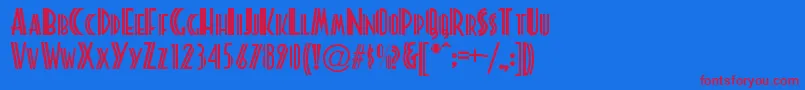 PlatonickNormal Font – Red Fonts on Blue Background