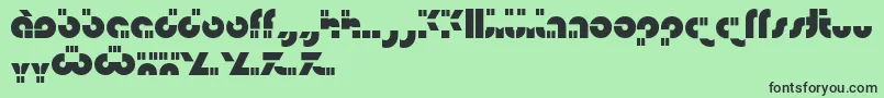 フォントIsamu – 緑の背景に黒い文字