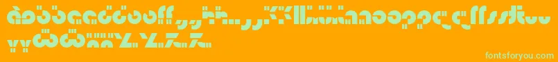 Isamu Font – Green Fonts on Orange Background