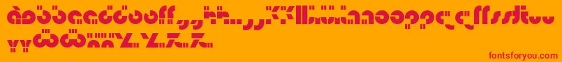 Isamu Font – Red Fonts on Orange Background