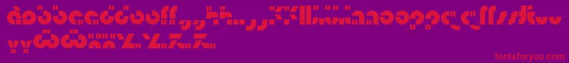 フォントIsamu – 紫の背景に赤い文字