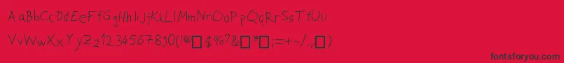 JoksoviPapci-Schriftart – Schwarze Schriften auf rotem Hintergrund