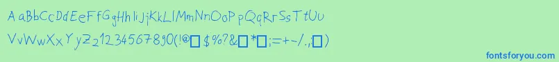 JoksoviPapci Font – Blue Fonts on Green Background