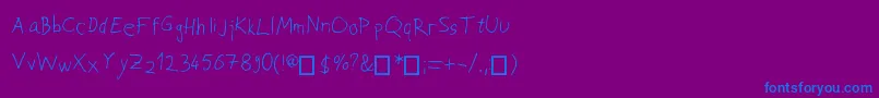 JoksoviPapci Font – Blue Fonts on Purple Background