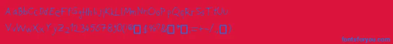 JoksoviPapci-Schriftart – Blaue Schriften auf rotem Hintergrund
