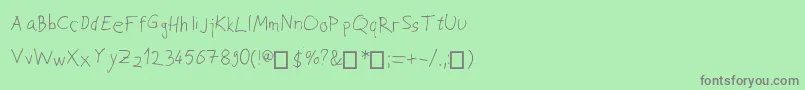 JoksoviPapci Font – Gray Fonts on Green Background
