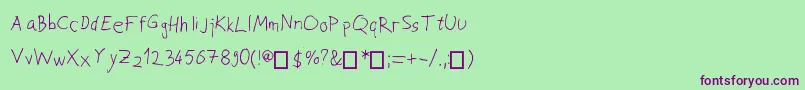 JoksoviPapci Font – Purple Fonts on Green Background
