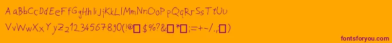 JoksoviPapci Font – Purple Fonts on Orange Background