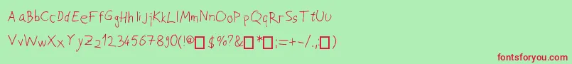 JoksoviPapci Font – Red Fonts on Green Background