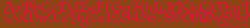 Quillperpendicularwide Font – Red Fonts on Brown Background