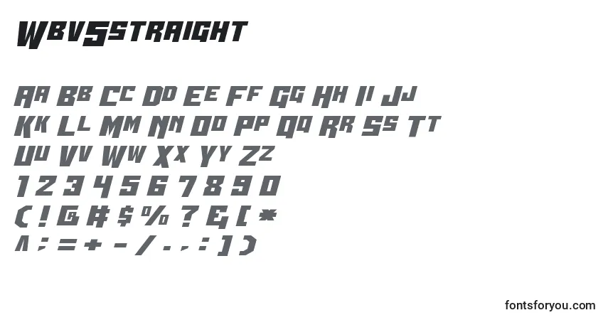 A fonte Wbv5straight – alfabeto, números, caracteres especiais