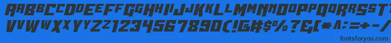 Wbv5straight Font – Black Fonts on Blue Background