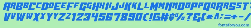 Wbv5straight Font – Blue Fonts on Green Background