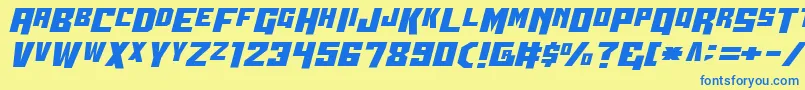 Wbv5straight Font – Blue Fonts on Yellow Background