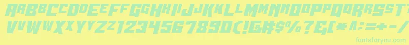 Wbv5straight Font – Green Fonts on Yellow Background