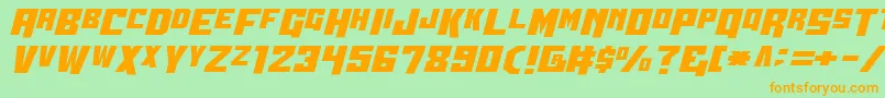 Wbv5straight Font – Orange Fonts on Green Background