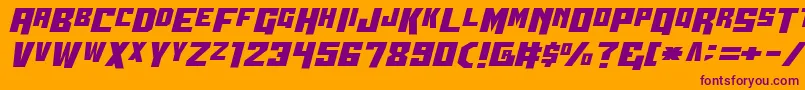 Wbv5straight Font – Purple Fonts on Orange Background