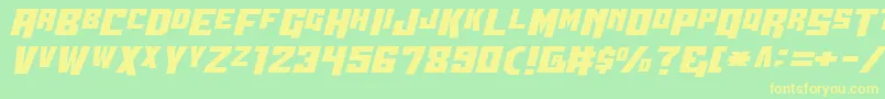 Wbv5straight Font – Yellow Fonts on Green Background