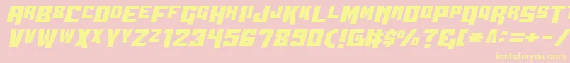 Wbv5straight Font – Yellow Fonts on Pink Background