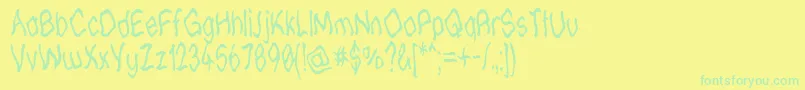 フォントLostAtSeaGm – 黄色い背景に緑の文字